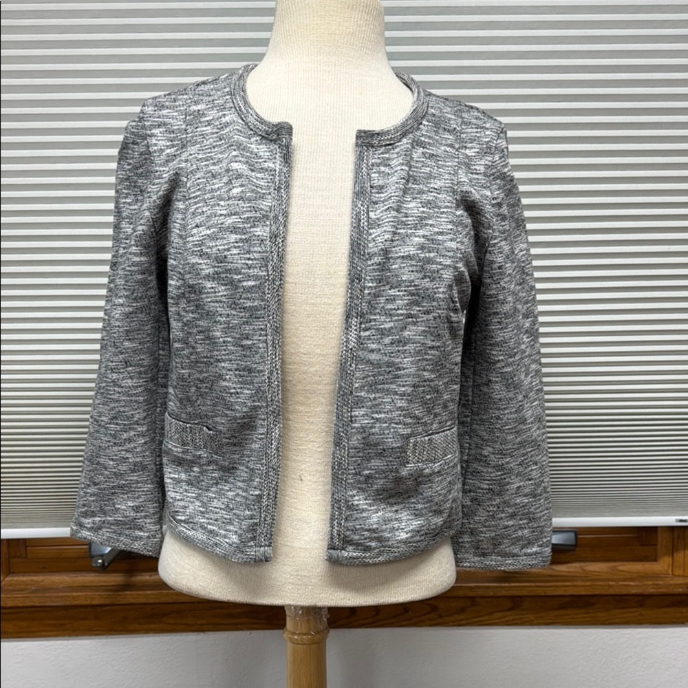 Express NWT Women's Gray Heather Lightweight French Terry Open-Front Jacket